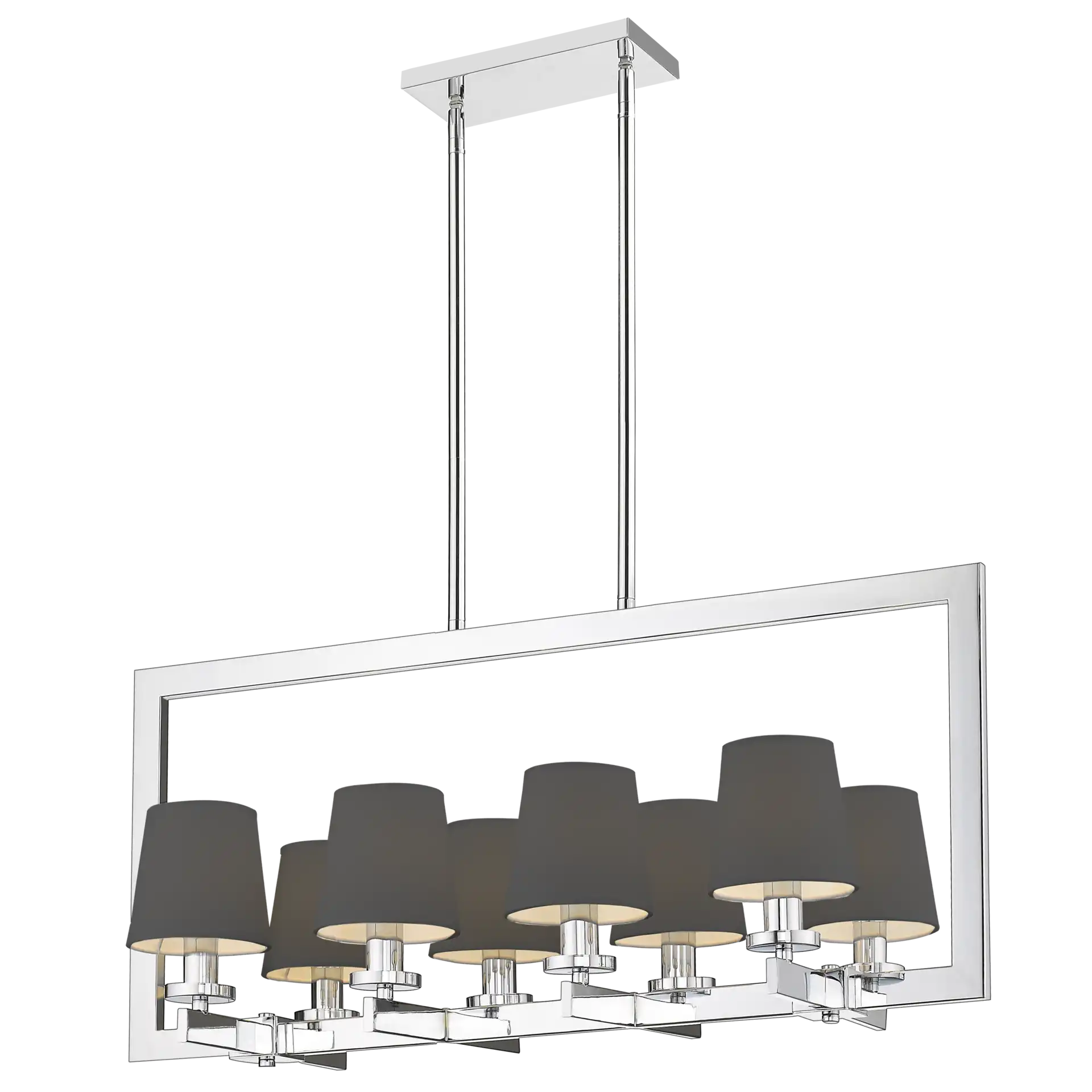 London 8Lt Kitchen Table/Island Ceiling Light - Chrome & Black Finish