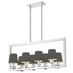 London 8Lt Kitchen Table/Island Ceiling Light - Chrome & Black Finish