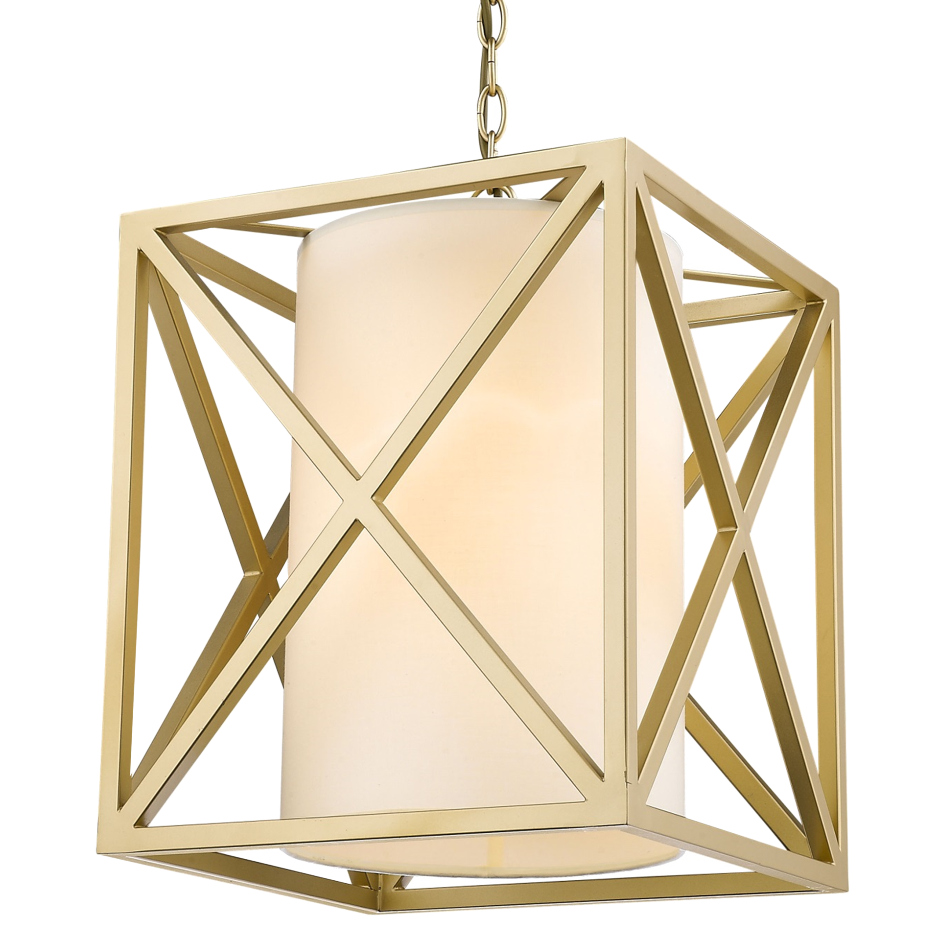 New York Pendant Ceiling Light - Gold & White Finish