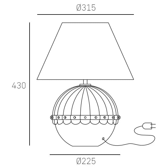 Pralines Brass/Black-Finish Table lamp