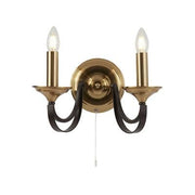 Belfry 2 Lt Wall Light - Dark Bronze & Brass