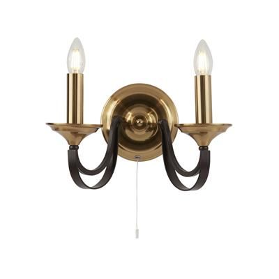 Belfry 2 Lt Wall Light - Dark Bronze & Brass