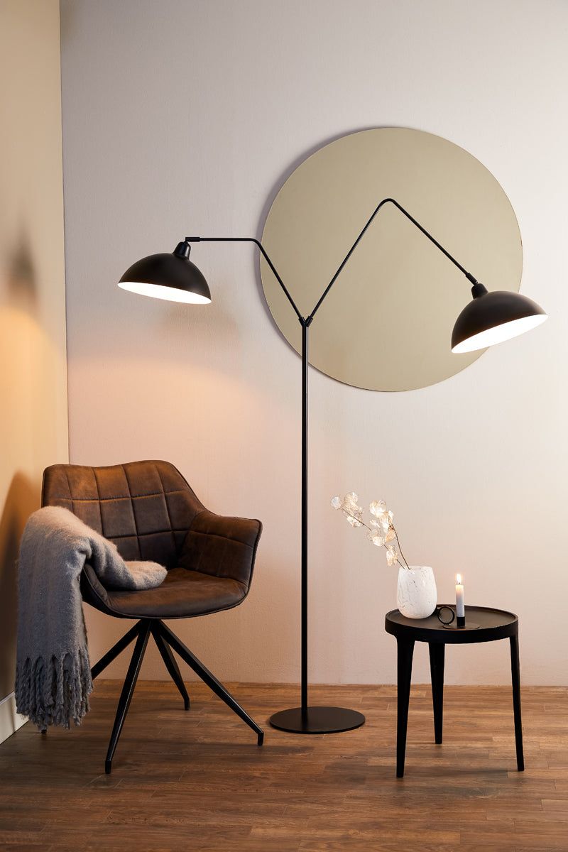 Orion 2Lt Floor Lamp - Matt Black Finish