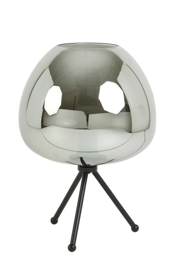 Mayson Table Lamp - Smoked Glass & Matt Black Finish