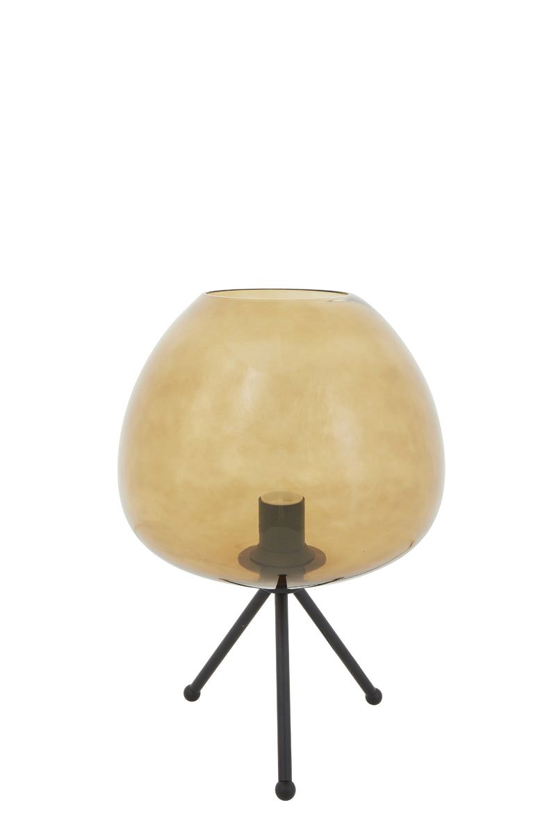 Mayson Table Lamp - Brown Glass & Matt Black Finish