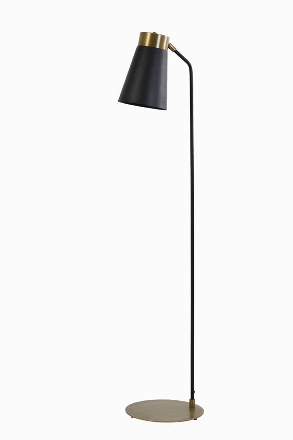 Braja Floor Lamp - Matt Black & Antique Bronze Finish