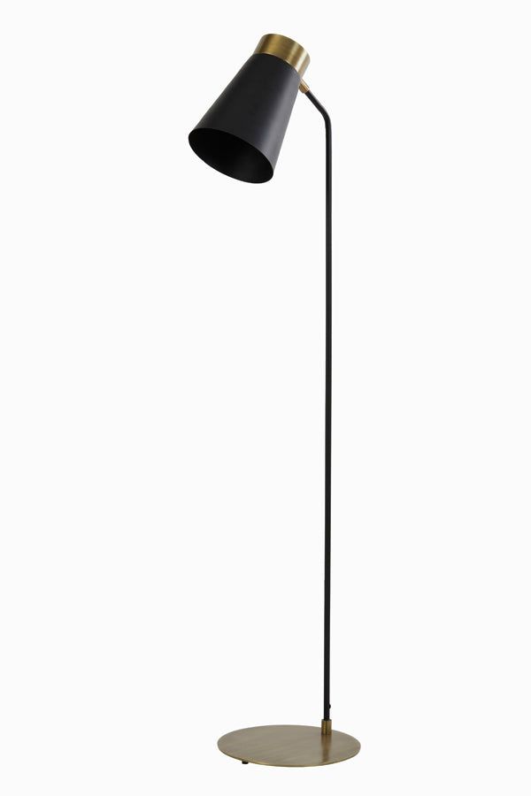 Braja Floor Lamp - Matt Black & Antique Bronze Finish