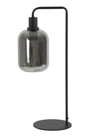 Lekar Table Lamp - Smoked Glass & Black Finish