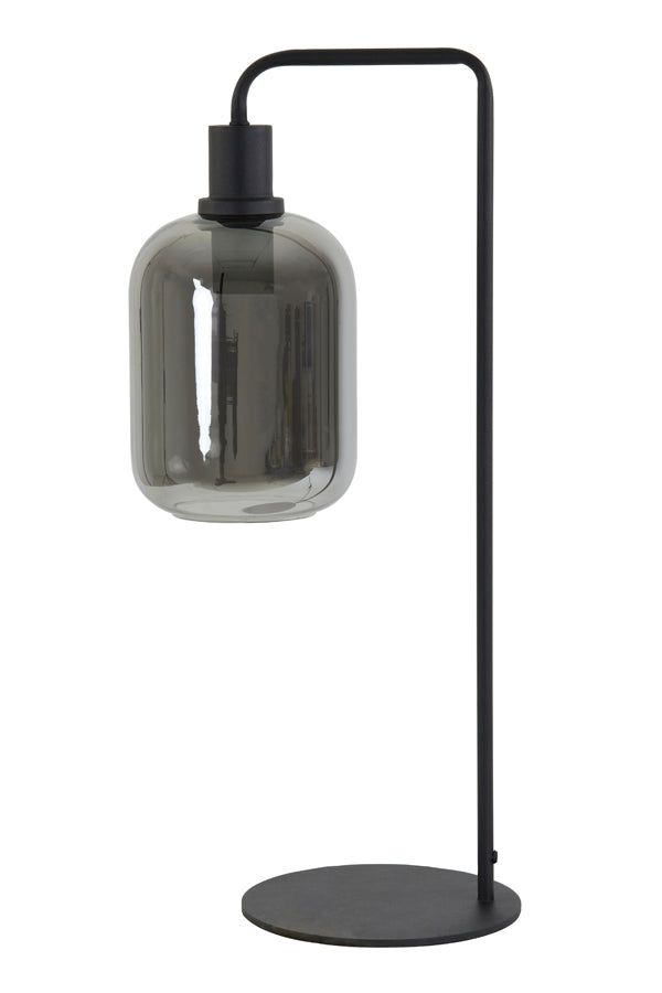 Lekar Table Lamp - Smoked Glass & Black Finish