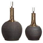 Arnav Bottles (Set of 2) - Black & Gold Finish