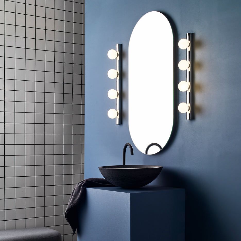 Cabaret Matt Black/Polished Chrome Wall Light
