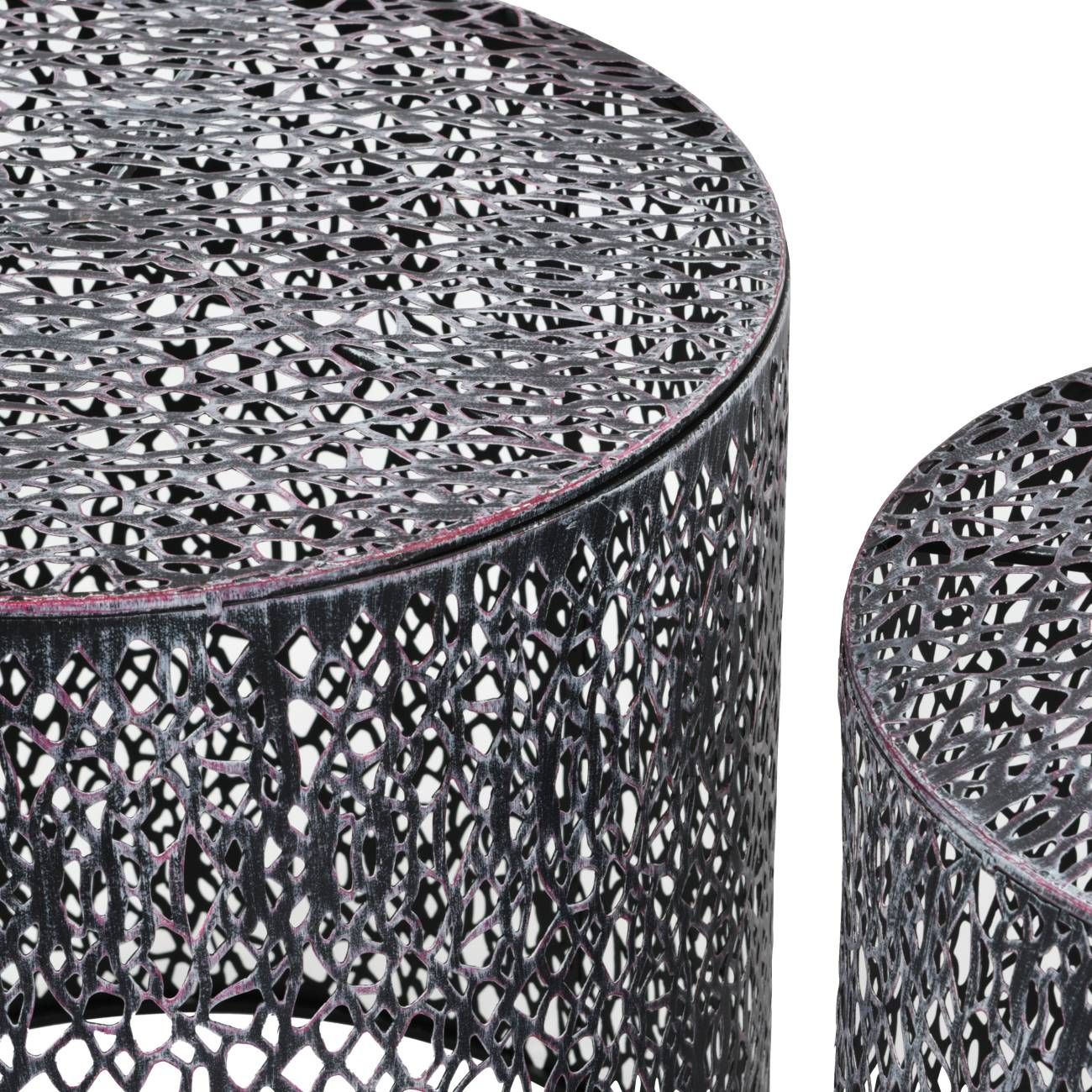 March Promo Caprio Set Of Two Nesting Side Tables with Antique Grey Finish