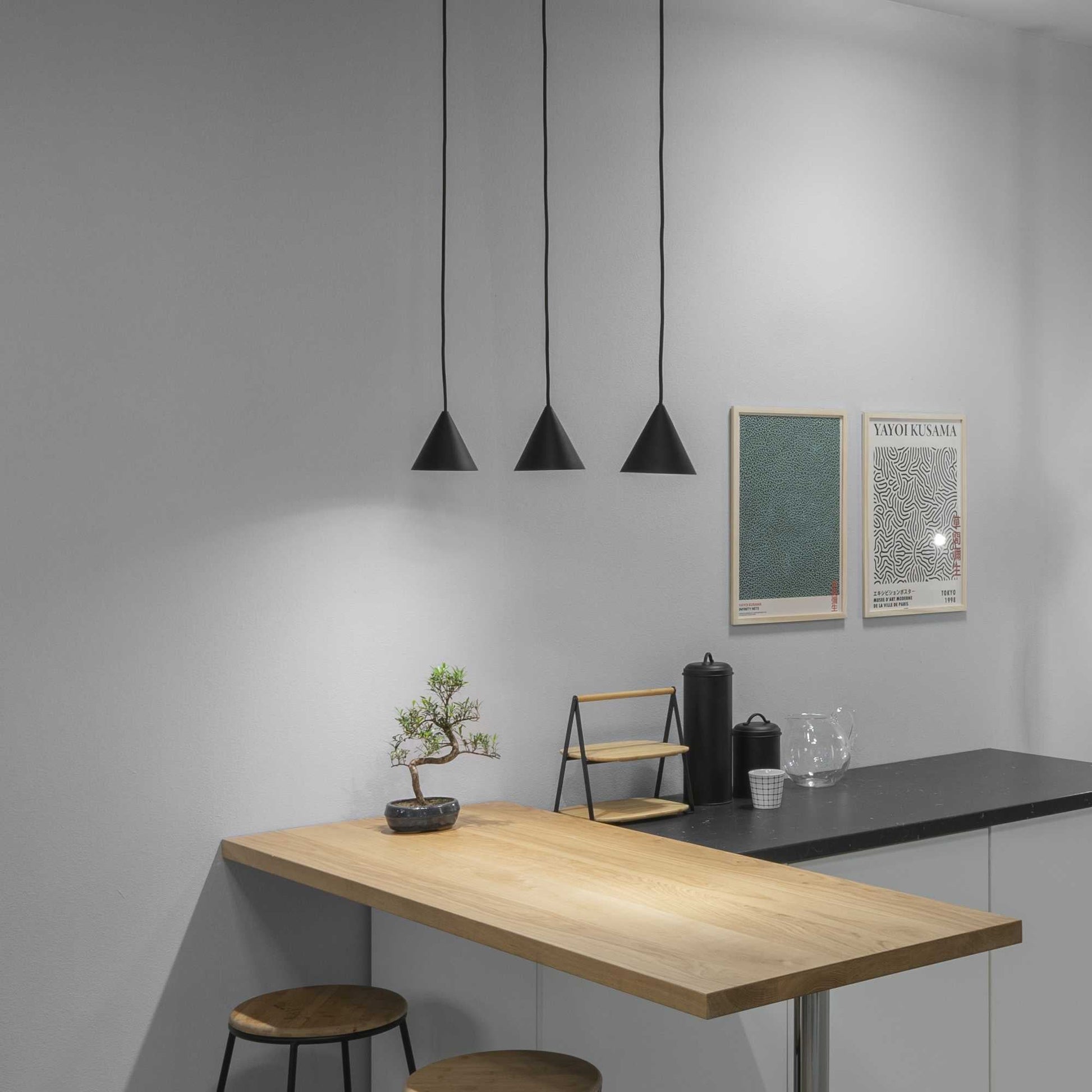 A-Line Medium/Large Pendants - White/Black Finish - Cusack Lighting