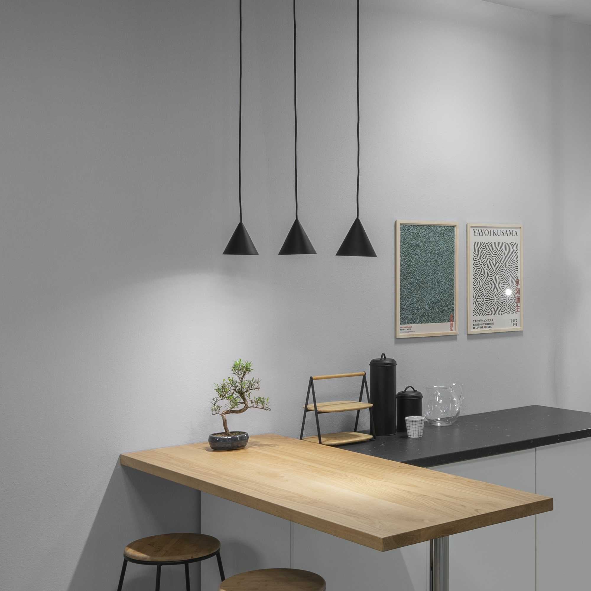 A-Line Medium/Large Pendants - White/Black Finish - Cusack Lighting