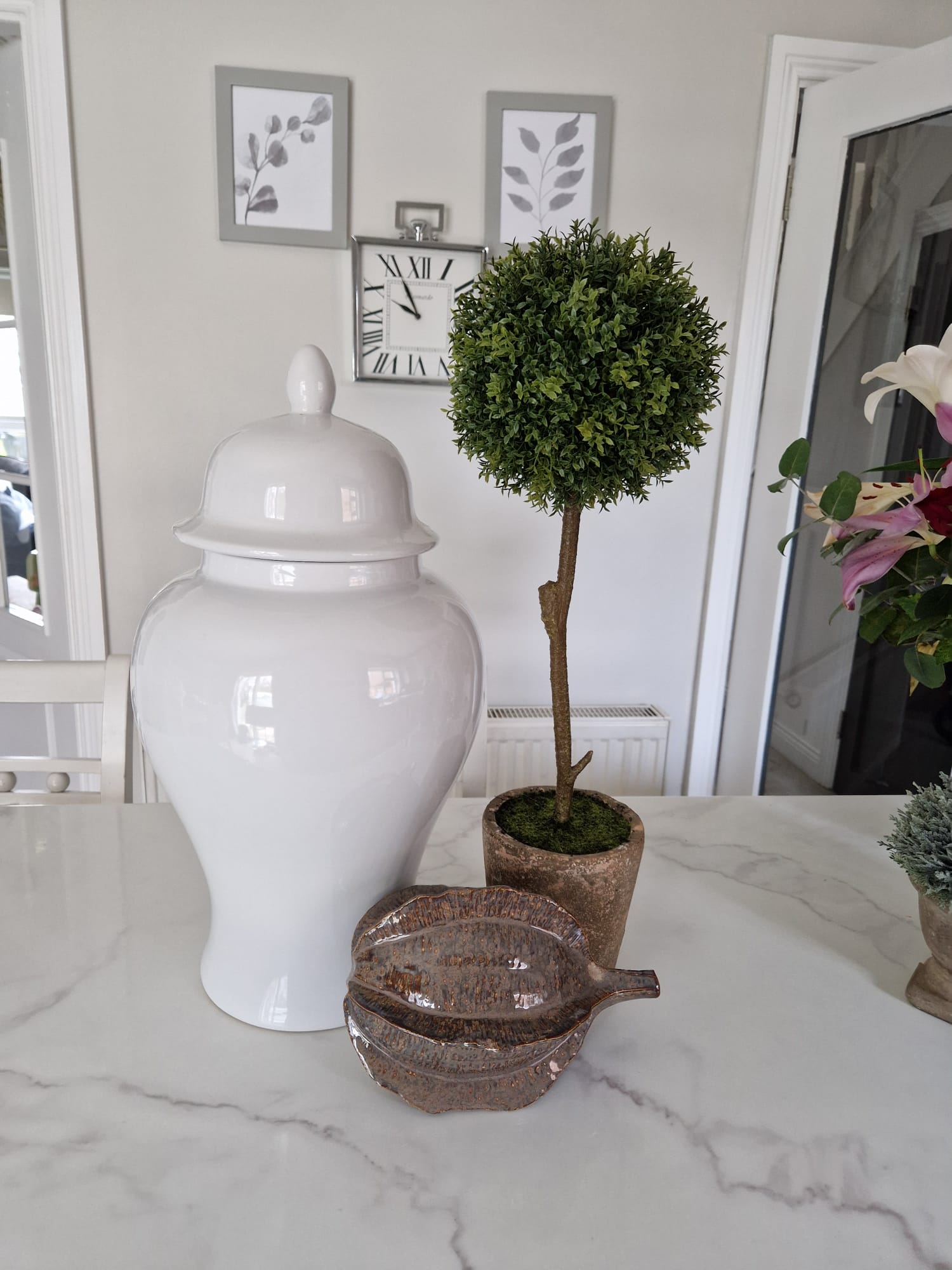 White Ceramic Jar - Large