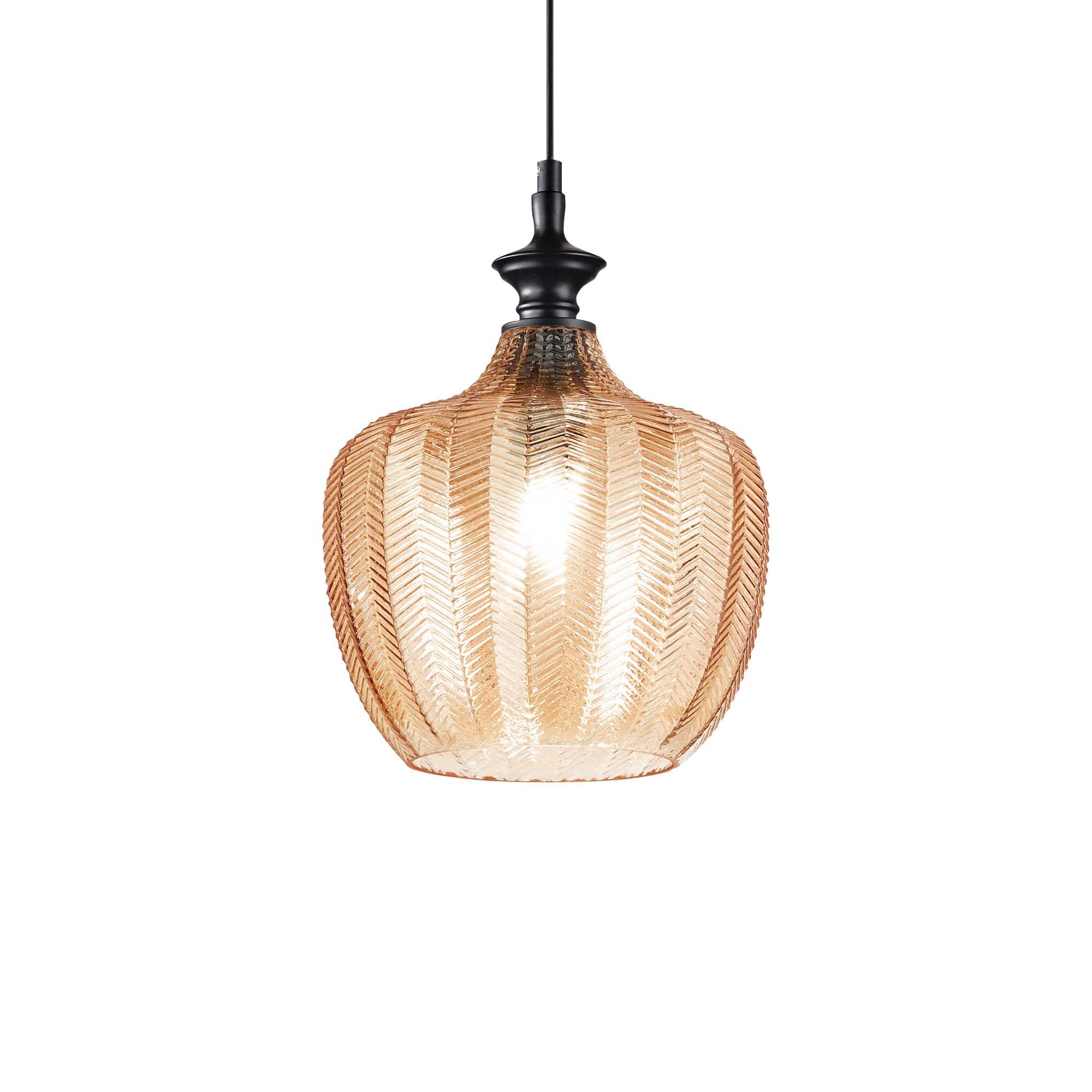 Lord Pedant light - Amber/Smoke Grey Finish - Cusack Lighting