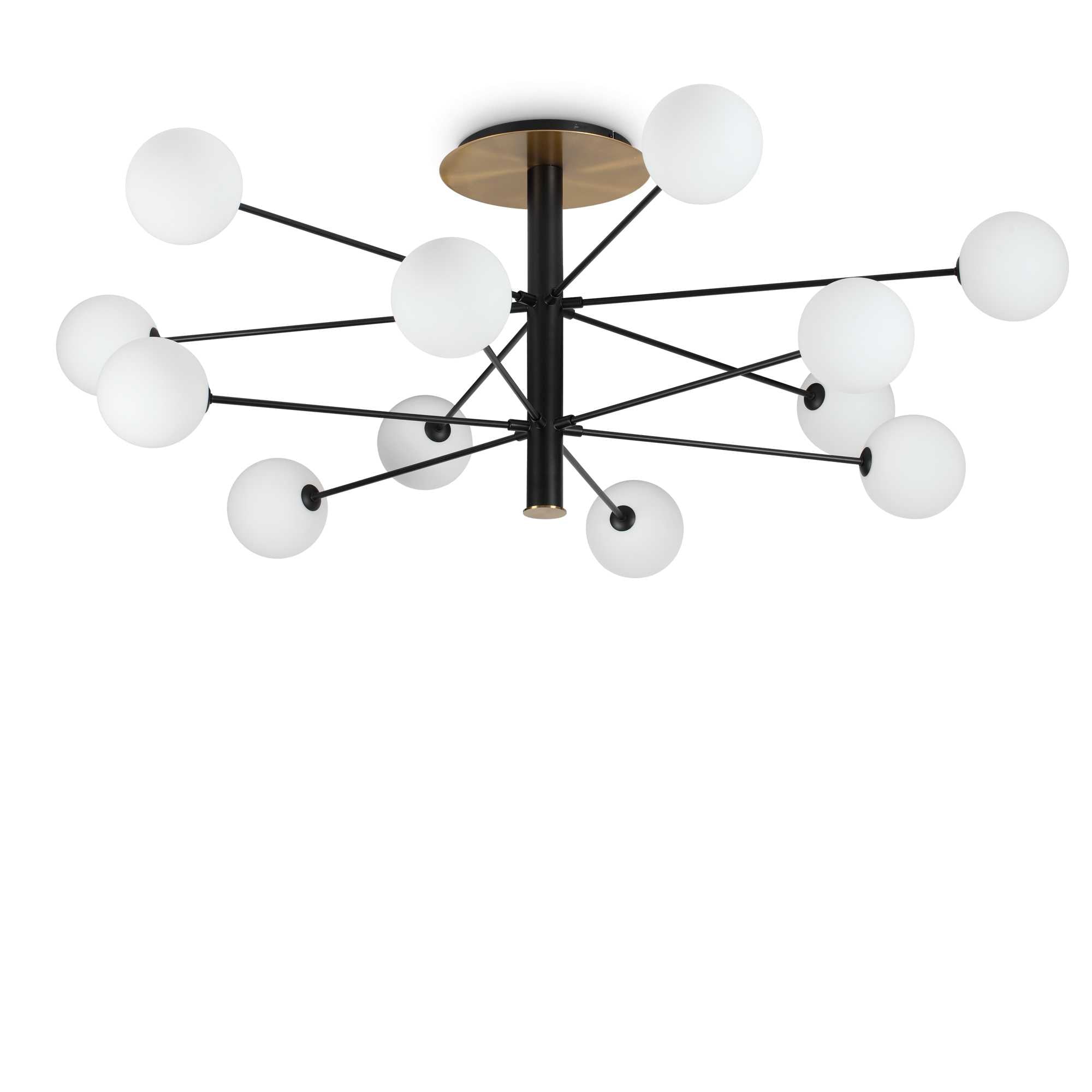 Cosmopolitan 10/12Lt Centre Ceiling Light - White/Black Finish - Cusack Lighting
