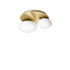 Ninfea Flush Light Fitting - White, Brass - Cusack Lighting