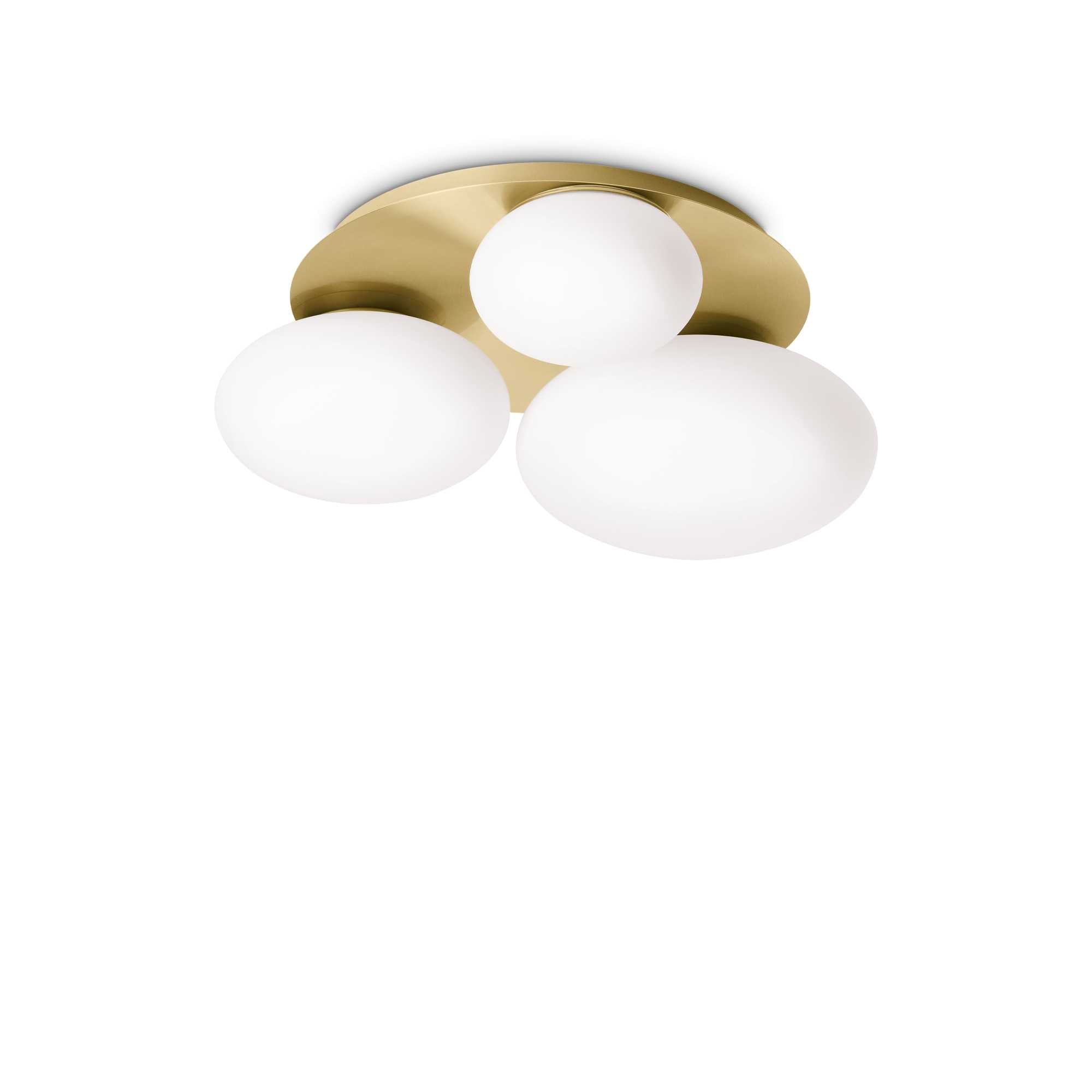 Ninfea Flush Light Fitting - White, Brass - Cusack Lighting