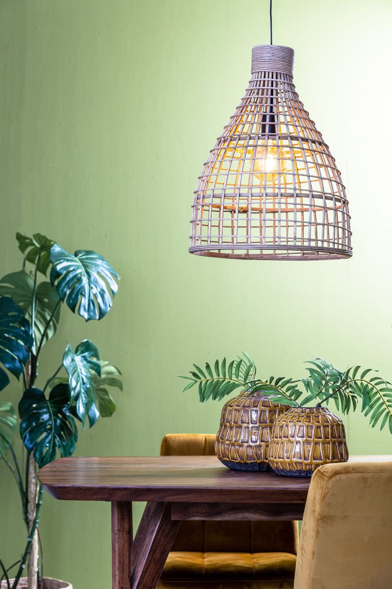 Hanging lamp Ø40x51 cm PUERTO rattan natural