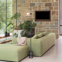 EVA Floor Lamp - White/Black Finish - Cusack Lighting