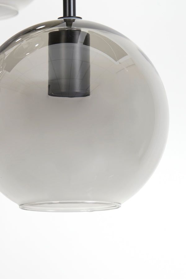 Subar 4 Lt Hanging Lamp - Matt Black & Smoked Glass Finish