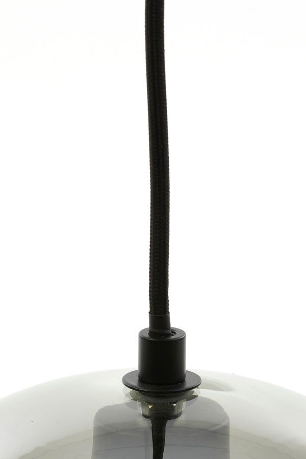 Subar 10 Lt Hanging Lamp - Matt Black & Smoked Glass Finish