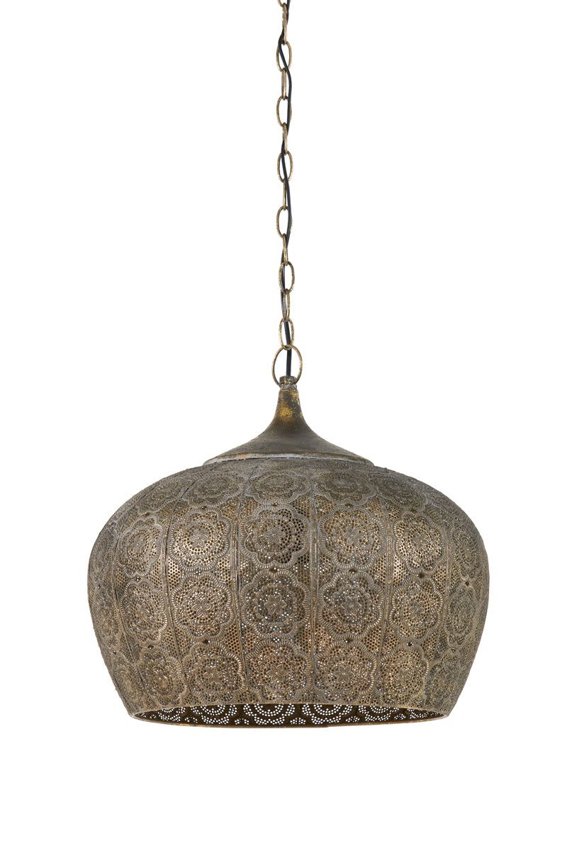 Emine Medium Hanging Lamp - Brown Gold Finish