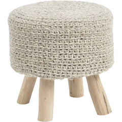 Nomad Small Knitted Bar Stool - Grey Finish