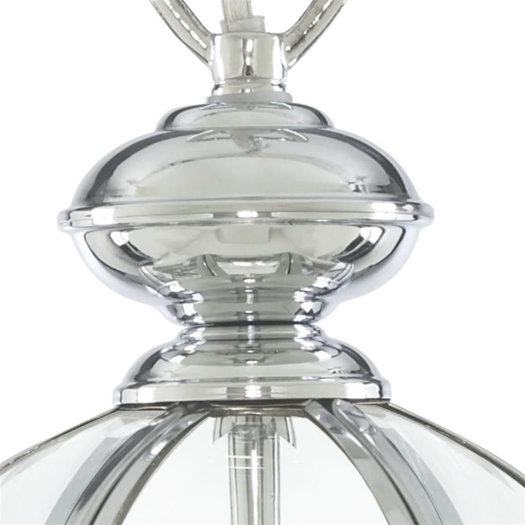 Bevelled Lantern Domed Pendant - Polished Brass/Antique Brass/Chrome & Glass