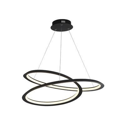 Swirl Led Ceiling Pendant - Sand Black & Opal