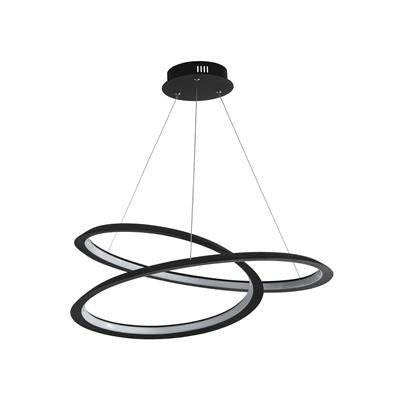 Swirl Led Ceiling Pendant - Sand Black & Opal