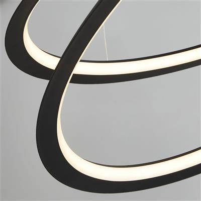 Swirl Led Ceiling Pendant - Sand Black & Opal
