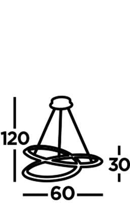 Swirl Led Ceiling Pendant - Sand Black & Opal