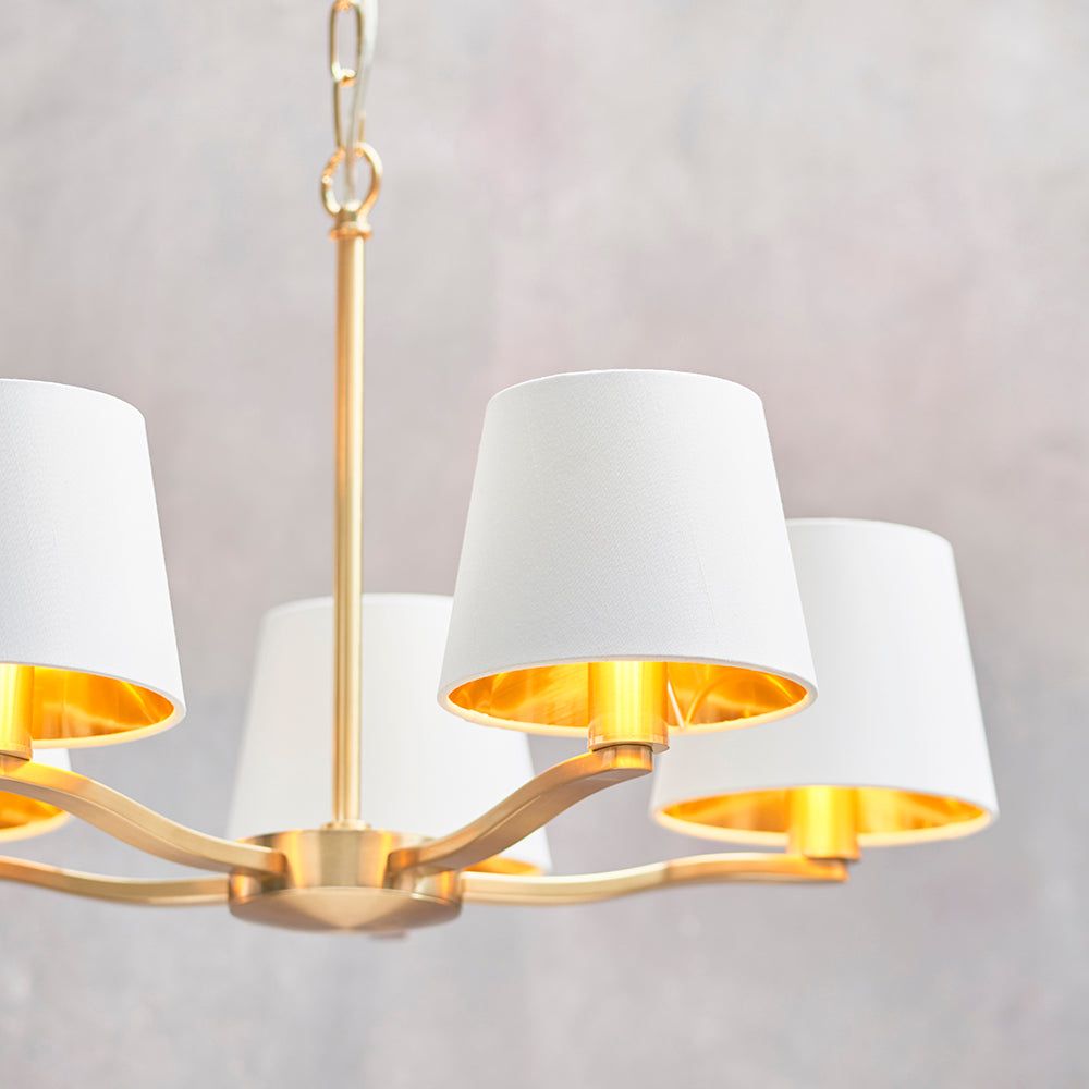 Shelbourne 3Lt/5Lt Pendant Light - Brushed Gold/Nickel