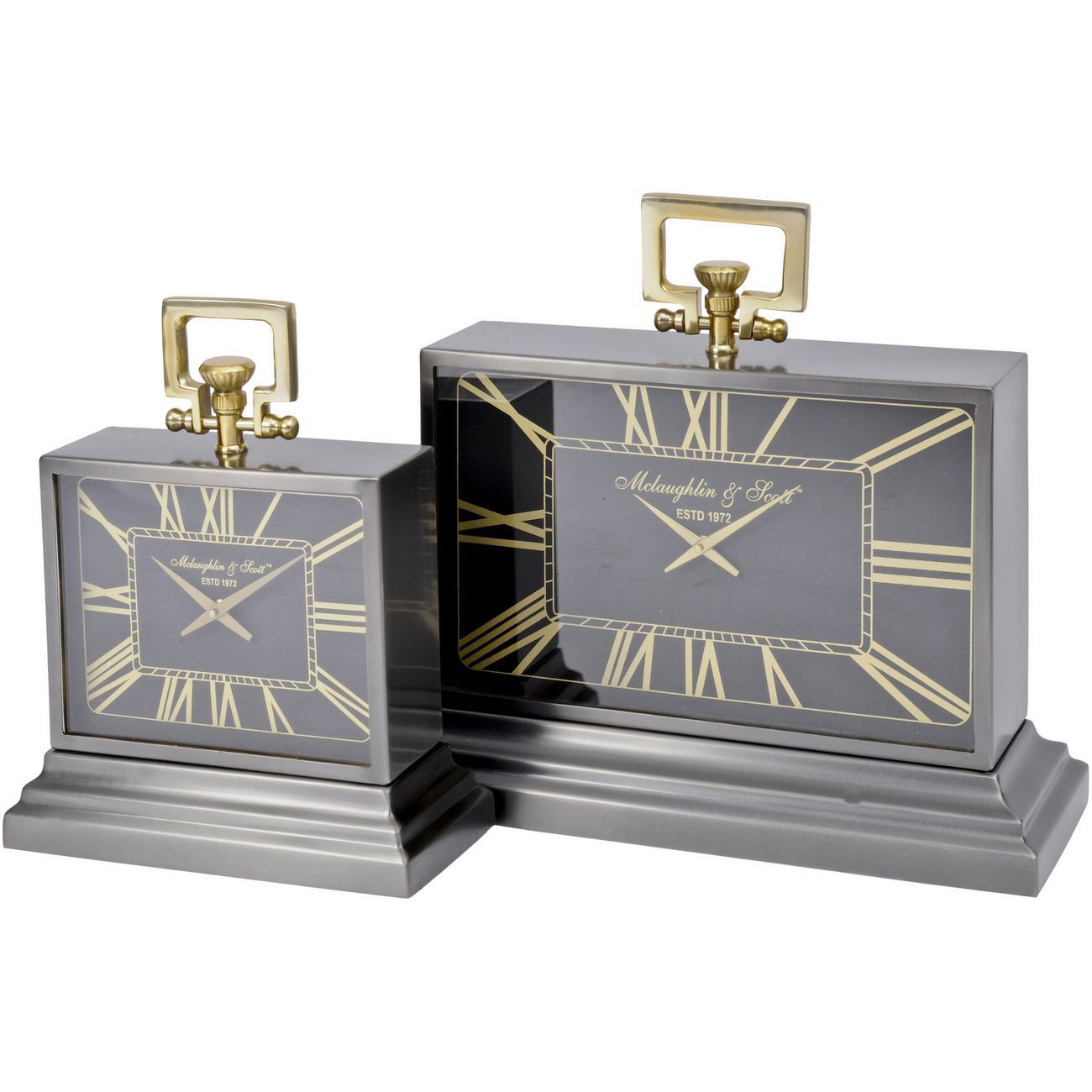 Latham Small & Medium Aluminium Rectangular Clock - Black Finish