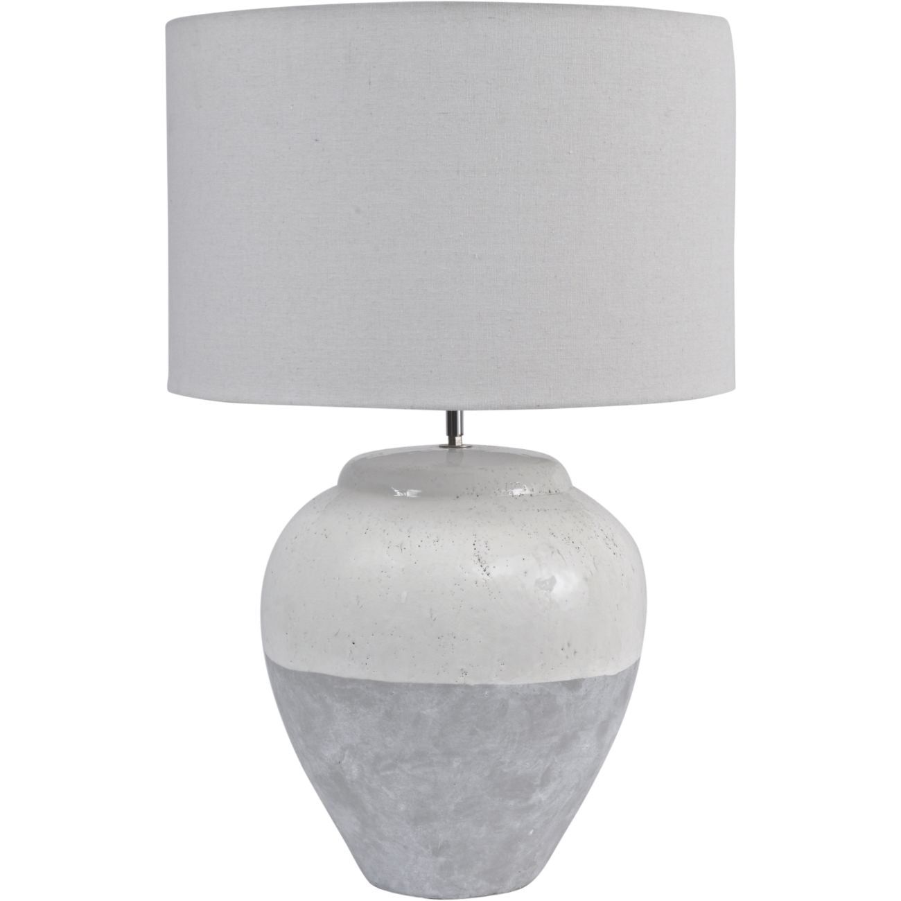 Skyline Large Porcelain Table Lamp & Shade - Grey Finish