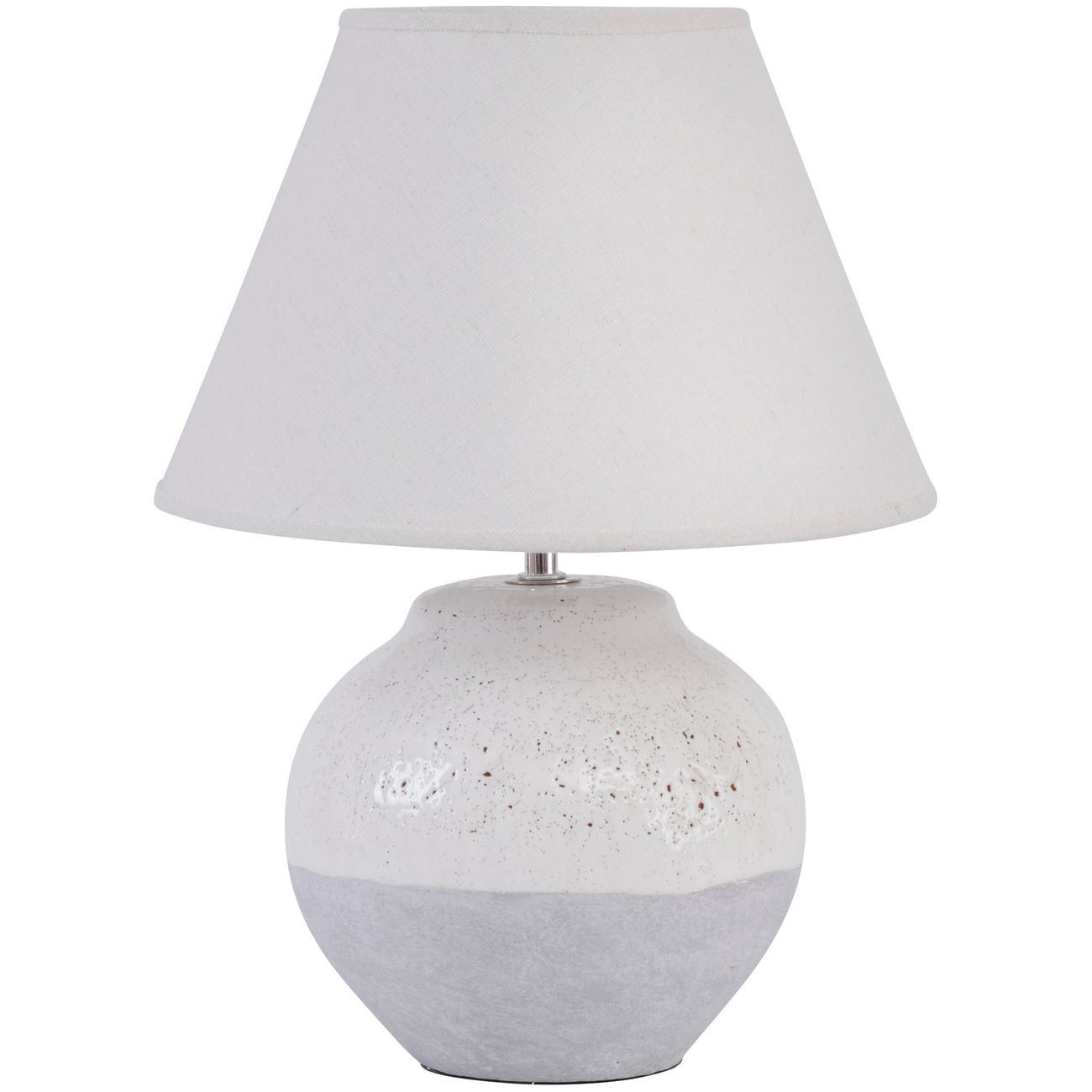 Skyline Small Porcelain Table Lamp & Shade - Grey Finish