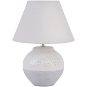 Skyline Small Porcelain Table Lamp & Shade - Grey Finish