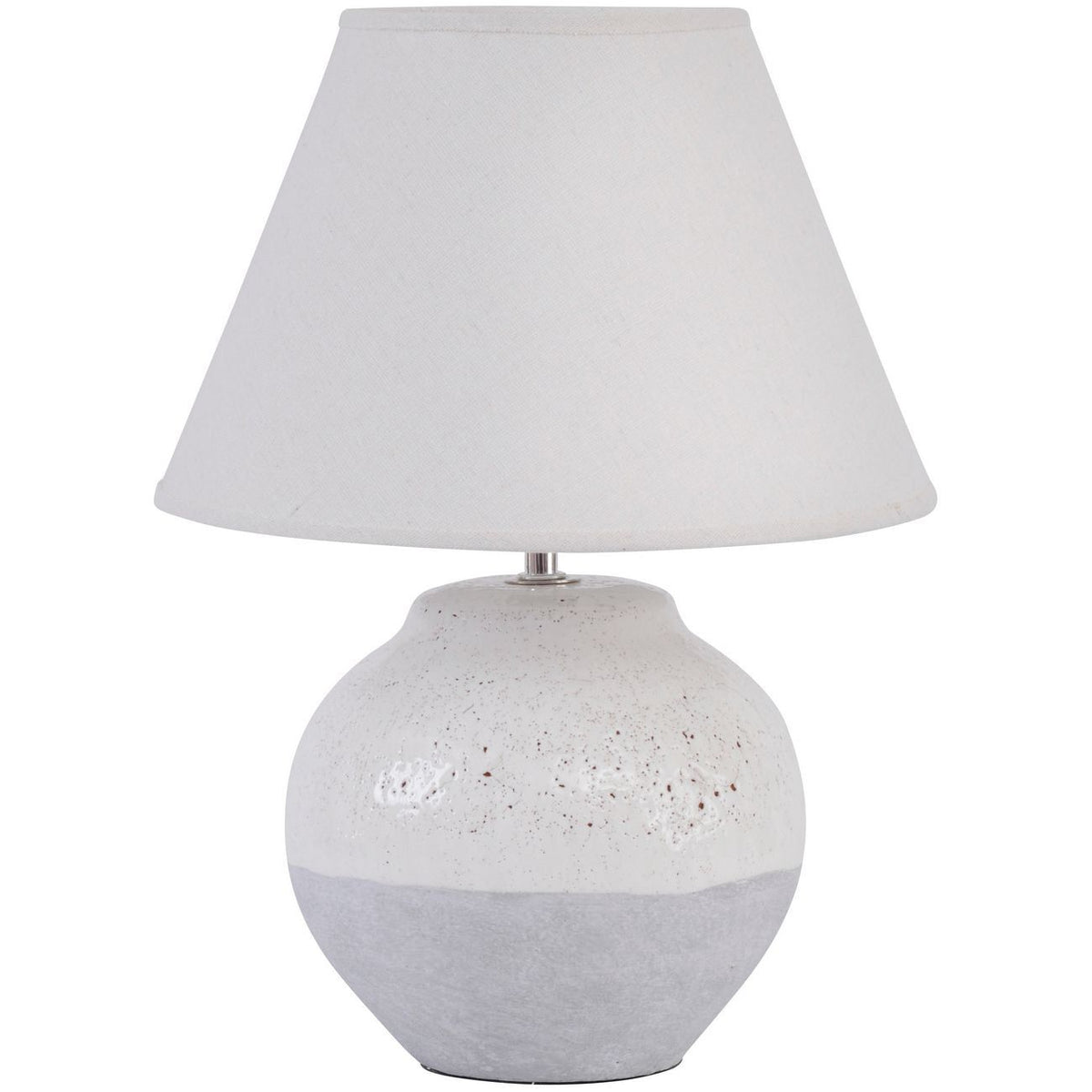 Skyline Small Porcelain Table Lamp & Shade - Grey Finish