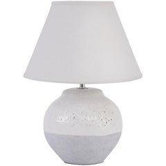 Skyline Small Porcelain Table Lamp & Shade - Grey Finish