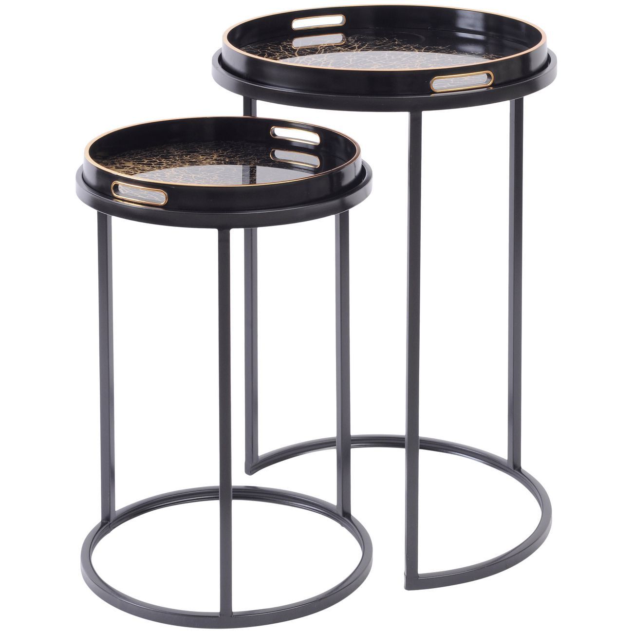 Coral Design Set of 2 Side Tray Tables