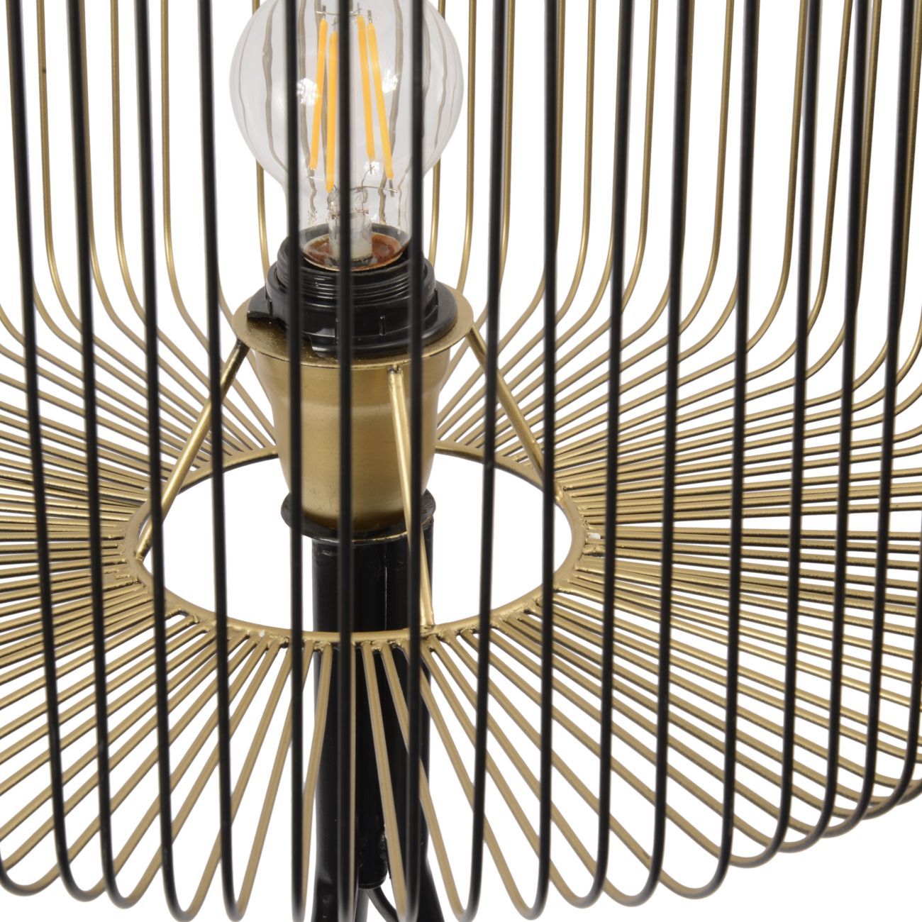 Tova Decorative Floor Lamp with Shade - Black & Gold Finish