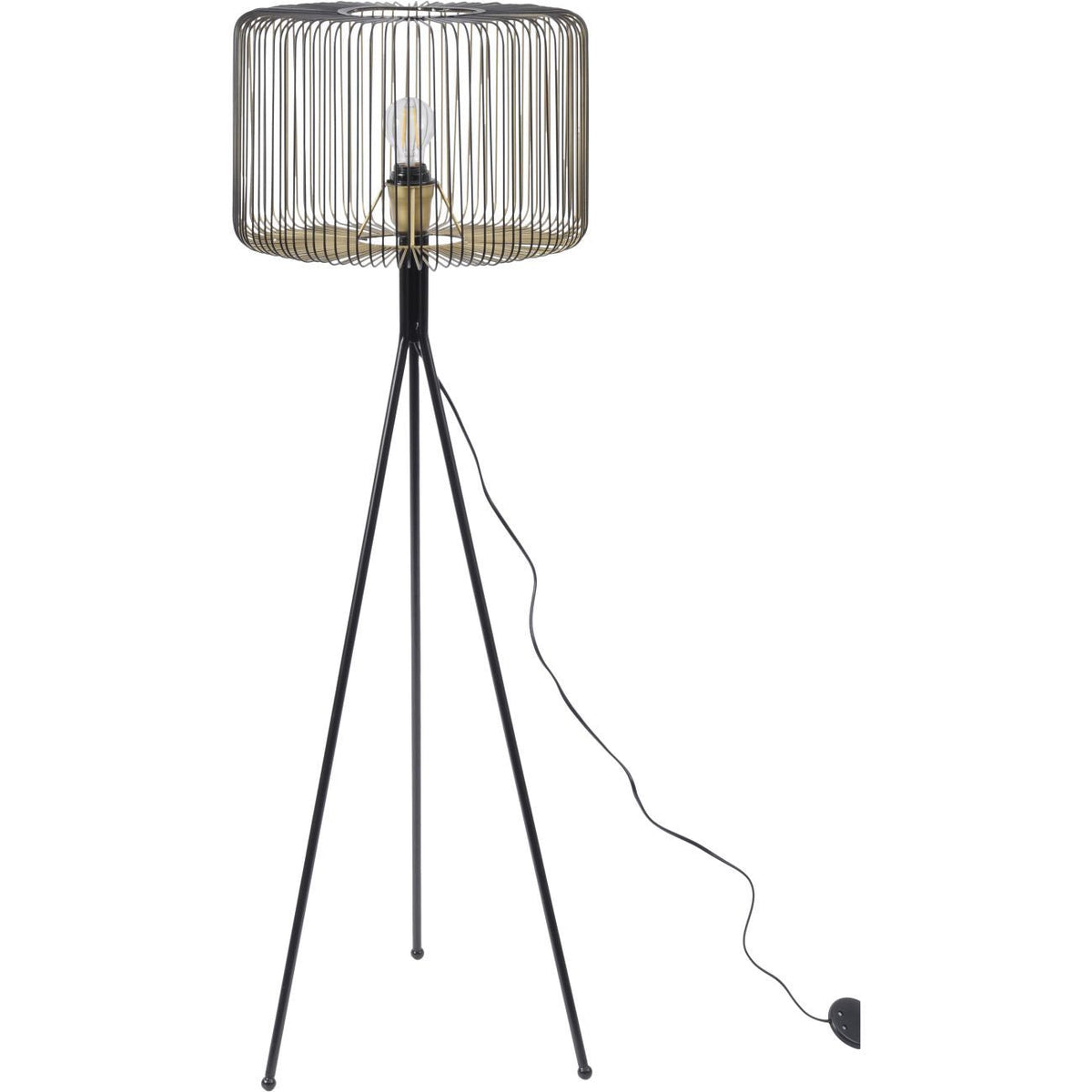 Tova Decorative Floor Lamp with Shade - Black & Gold Finish