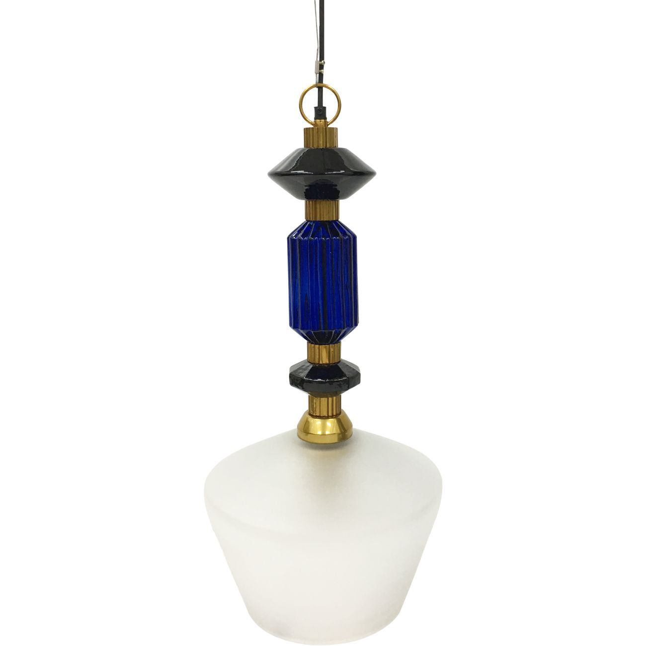 Alena Ink Blue & Frosted Glass Pendant