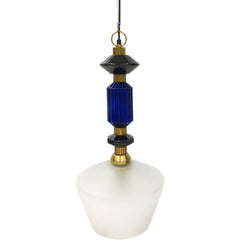 Alena Ink Blue & Frosted Glass Pendant