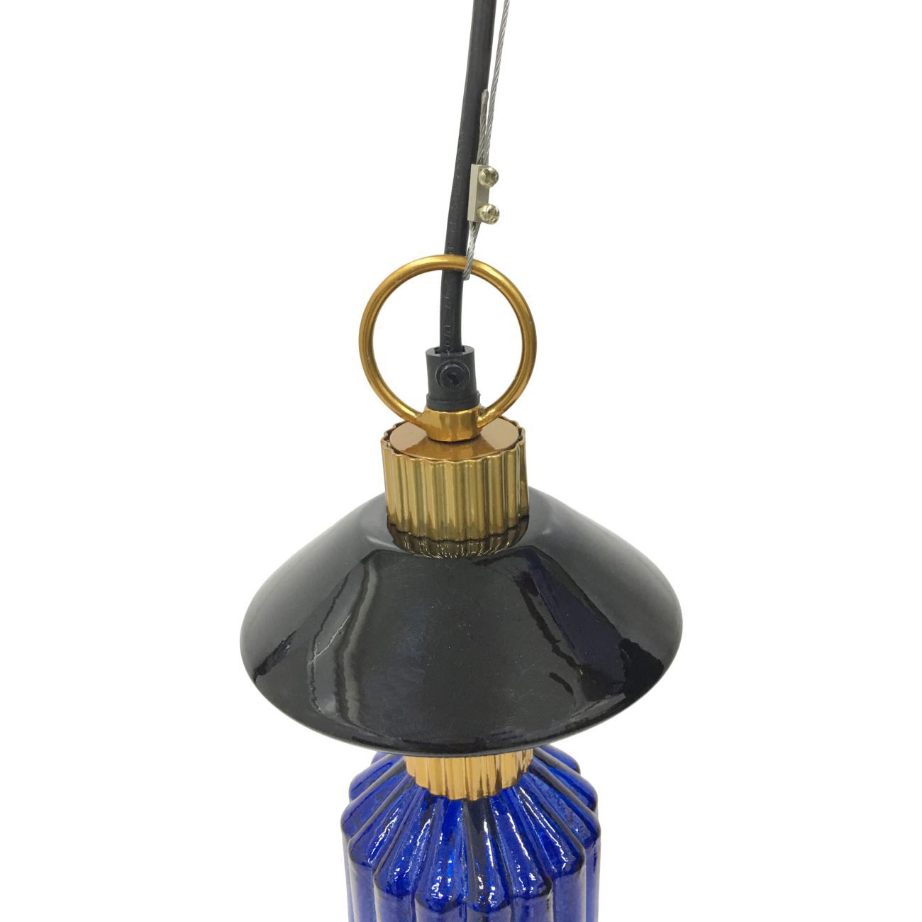 Alena Ink Blue & Frosted Glass Pendant