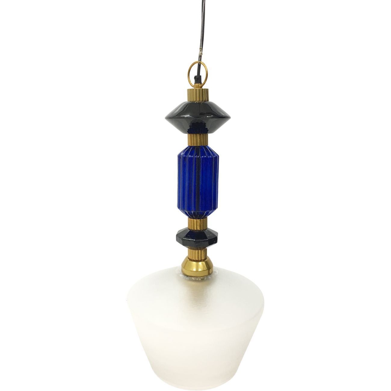 Alena Ink Blue & Frosted Glass Pendant