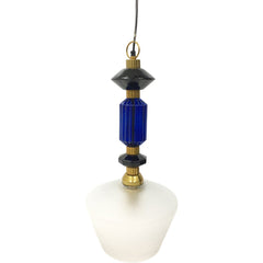 Alena Ink Blue & Frosted Glass Pendant