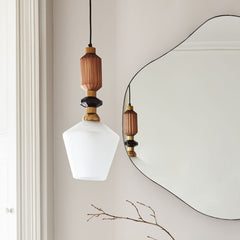 Alena Buttermilk & Frosted Glass Pendant